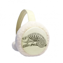Long Tail Lizard Animal Portrait Sketch Winter Ear Warmer Cable Knit Furry Fleece Earmuff Outdoor Long Tail Lizard Animal Portrait Sketch Winter Ear Warmer Cable Knit Furry Fleece Earmuff Outdoor
