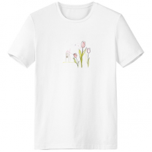 windll  house greenery  flower crew neck t-shirt workwear pocket short sleeve sport clothing