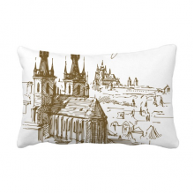 Prague Square Czech Republic Landmark Throw Pillow Lumbar Insert Cushion Cover Home Decoration