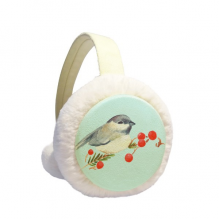 Bird Animal Magpie Grayhead Winter Earmuff Ear Warmer Faux Fur Foldable Plush Outdoor 