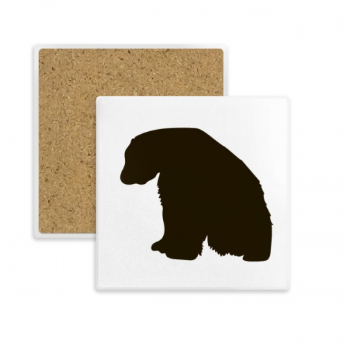 black polar bear animal portrayal square coaster cup mat mug subplate holder insulation st