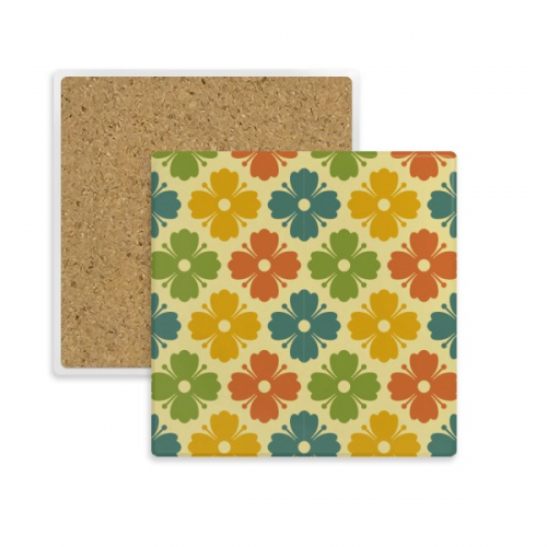 candy color flowers grass petals square coaster cup mat mug subplate holder insulation st