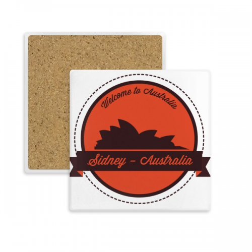 澳大利亚悉尼歌剧院标志 方形陶瓷杯垫水杯隔热垫2片装礼品礼物