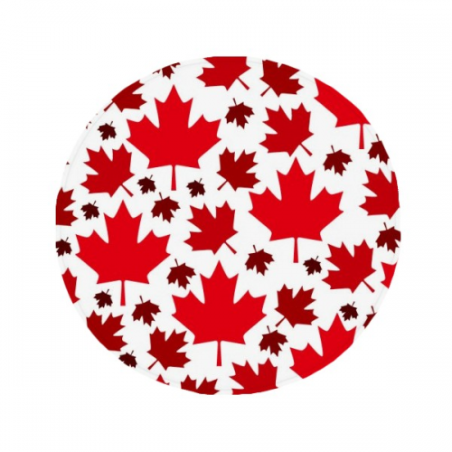 加拿大风情加拿大枫叶枫叶旗 圆形地垫防滑地毯卧室宠物法兰绒垫60/50cm礼物