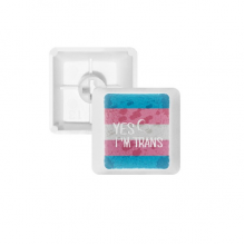 Yes I'm Trans LGBT Support PBT Keycaps for Mechanical Keyboard White OEM No Marking Print Yes I'm Trans LGBT Support PBT Keycaps for Mechanical Keyboard White OEM No Marking Print