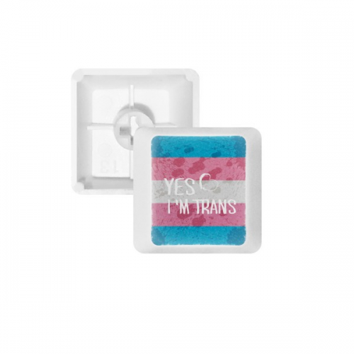 Yes I'm Trans LGBT Support PBT Keycaps for Mechanical Keyboard White OEM No Marking Print Yes I'm Trans LGBT Support PBT Keycaps for Mechanical Keyboard White OEM No Marking Print