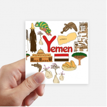 Yemen Love Heart Landscap National Flag Sticker Square Waterproof Stickers Wallpaper Car Decal