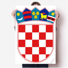 克罗地亚国徽标志符号图案 海报贴纸80x55cm墙贴纸卧室家居装饰