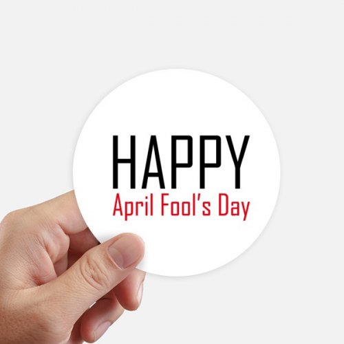 Celebrate April Fool's Day Festival Holiday Sticker Round Wall Suitcase Laptop Label Bumper