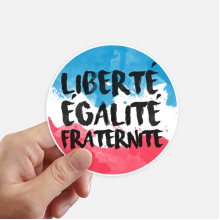 Liberte Egalite Fraternite France Mark Flag Sticker Round Wall Suitcase Laptop Label Bumper