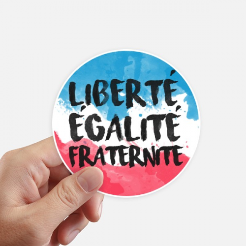 Liberte Egalite Fraternite France Mark Flag Sticker Round Wall Suitcase Laptop Label Bumper