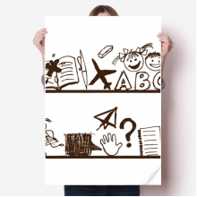 Childlike Children Cute Illustration Bookshelf Sticker Decoration Poster Playbill Wallpaper Window Decal