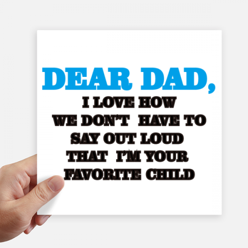 Dear Dad Letter Festival Quote Sticker Tags Wall Picture Laptop Decal Self adhesive