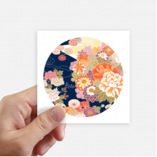 Peony Maple  Pattern Japan Sticker Square Waterproof Stickers Wallpaper Car Decal