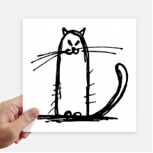 Small Cat Sle Sit Black Line Sticker Tags Wall Picture Laptop Decal Self adhesive