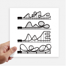 Amusement Park Black Roller Coaster Outline Sticker Tags Wall Picture Laptop Decal Self adhesive