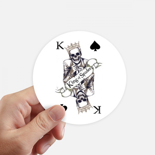 Gambling Utensils Playing Cards Pattern Sticker Round Wall Suitcase Laptop Label Bumper