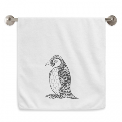 企鹅人类绘画安静宝贝 白色毛巾细纤维面巾加厚吸水干发巾34x76cm 企鹅人类绘画安静宝贝 白色毛巾细纤维面巾加厚吸水干发巾34x76cm