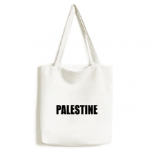 Palestine Country Name Black Environmentally Tote Canvas Bag Shopping Handbag Craft Washable