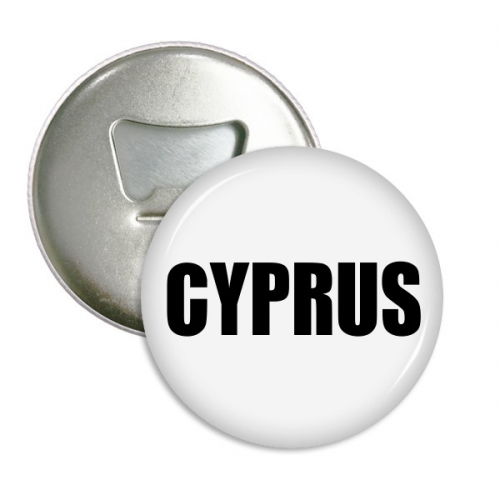Cyprus Country Name Black Round Bottle Opener Refrigerator Magnet Badge Button 3pcs 