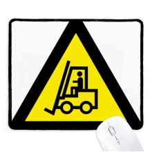 当心叉车黄底黑边三角形警告标志 游戏办公防滑橡胶黑边鼠标垫礼物