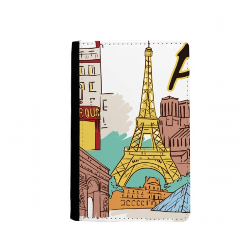 France Paris Eiffel Tower Watercolor Passport Holder Notecase Burse Wallet Cover Card Purse