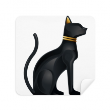 埃及风格黑猫抽象剪影 眼镜布屏幕清洁布2片装手机擦鹿皮绒