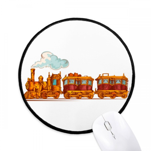 Cartoon Train Britain Country Culture Mouse Pad Desktop Office Round Mat for Computer