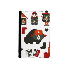 熊伏特加套娃手风琴俄罗斯文化 护照保护套护照夹钱包旅行卡包礼品礼物