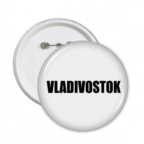 Vladivostok Russia City Name Round Pins Badge Button Clothing Decoration 5pcs 
