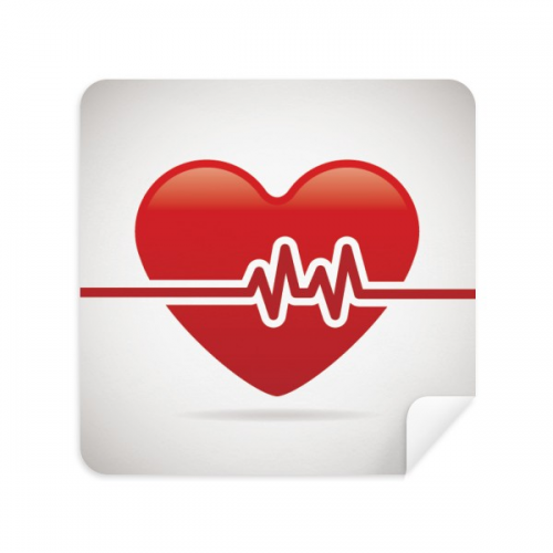 Heart Electrocardiogram Pattern Design Glasses Cloth Screen Cleaner Suede Fabric 2 Pack