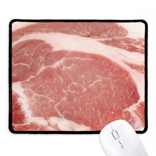 Pork Raw Meat Food Texture Mousepad Stitched Edge Mat Rubber Gang Pad