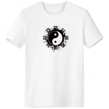 China Taichi Eight Diagram Ink Crew Neck T-shirt Workwear Pocket Short Sleeve Sport Clothing