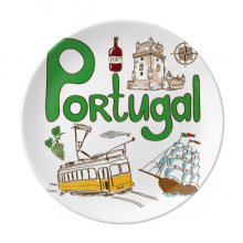 Portugal National symbol Landmark Pattern Dessert Plate Decorative Porcelain 8 inch Dinner Home