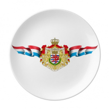 Luxembourg Flag National Emblem Dessert Plate Decorative Porcelain 8 inch Dinner Home