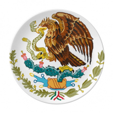 墨西哥国徽标志符号图案 陶瓷餐盘子8寸月光盘餐具家居礼物