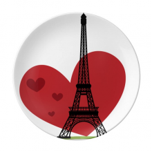 Love Heart Eiffel Tower France Landmark Dessert Plate Decorative Porcelain 8 inch Dinner Home