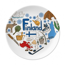 Finland Love Heart Landscap National Flag Dessert Plate Decorative Porcelain 8 inch Dinner Home