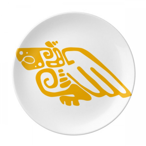 Mexico Totems Mexican Eagle Ancient Civilization Dessert Plate Decorative Porcelain 8 inch Dinner Home