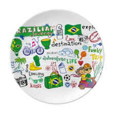 Adventure Life Brazil Journey Brazil Dessert Plate Decorative Porcelain 8 inch Dinner Home