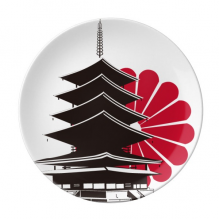 日本国徽菊花寺庙图案 陶瓷餐盘子8寸月光盘餐具家居礼物