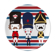 士兵英国地标国旗插画 陶瓷餐盘子8寸月光盘餐具家居礼物