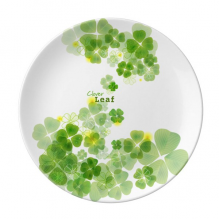 四叶草梦幻水印爱尔兰圣帕特里克节 陶瓷餐盘子8寸月光盘餐具家居礼物