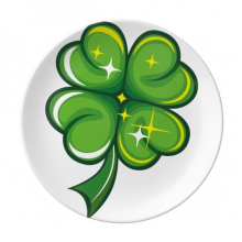 四叶草闪亮爱尔兰圣帕特里克节 陶瓷餐盘子8寸月光盘餐具家居礼物