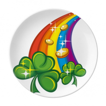 四叶草彩虹爱尔兰圣帕特里克节 陶瓷餐盘子8寸月光盘餐具家居礼物