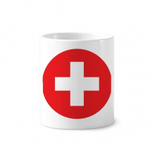 switzerland national flag euan symbol pattern toothbrush pen holder mug cerac stand pencil cup