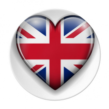 英国国旗心形图案 陶瓷餐盘子8寸月光盘餐具家居礼物