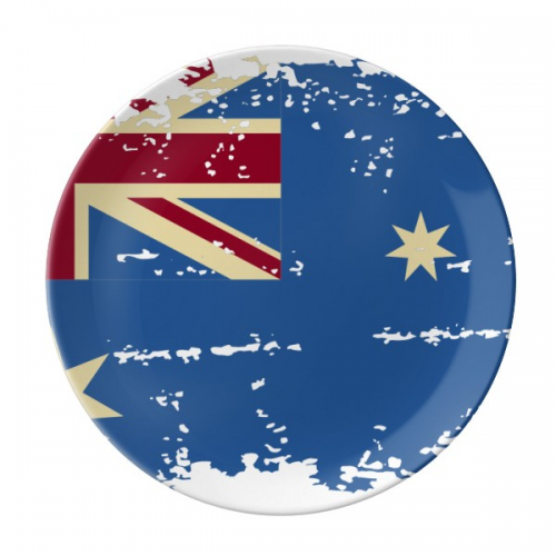 澳大利亚复古风国旗图案 陶瓷餐盘子8寸月光盘餐具家居礼物