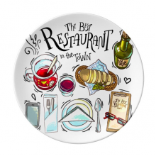 镇上很好的餐厅红酒 陶瓷餐盘子8寸月光盘餐具家居礼物