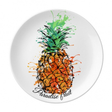 橙色菠萝水果热带手绘 陶瓷餐盘子8寸月光盘餐具家居礼物